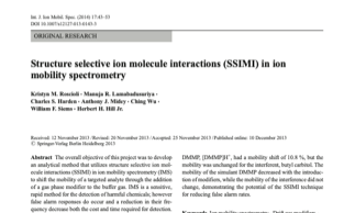Structure selective ion molecule interactions (SSIMI) in ion mobility spectrometry image