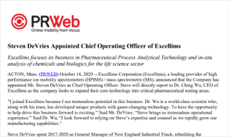Steven DeVries Appointed Chief Operating Officer of Excellims image
