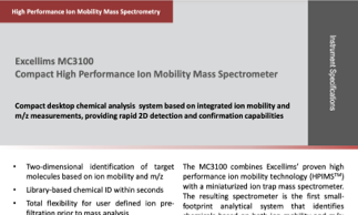 Excellims MC3100 Compact High Performance Ion Mobility Mass Spectrometer image