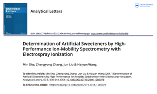 Determination of Artificial Sweeteners by High Performance Ion-Mobility Spectrometry with Electrospray Ionization image